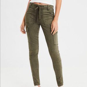 American Eagle Green Cargo Jeggings